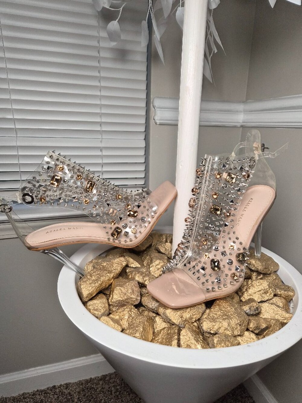 Bling Me To The Party Open Toe, Studded And Spikey!